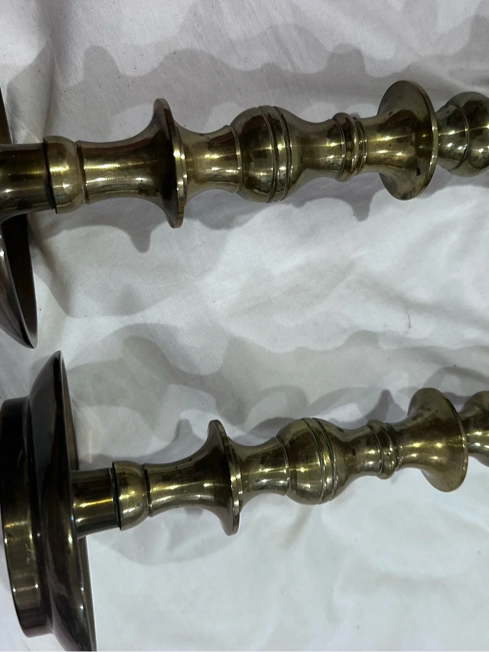 Vintage Heavy Solid Brass Candlesticks Pair Wilton Brass Co Mark 3.12 lbs MCM